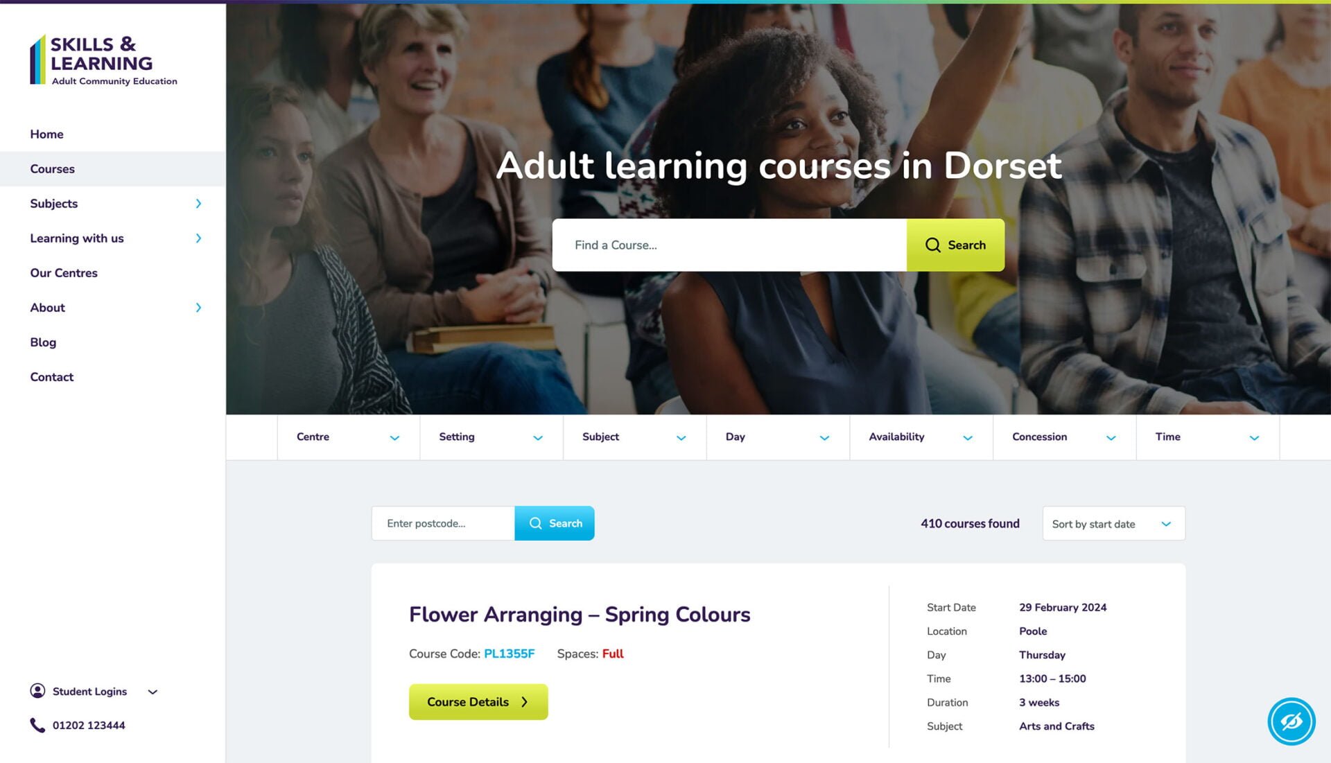 Skills & Learning website case study