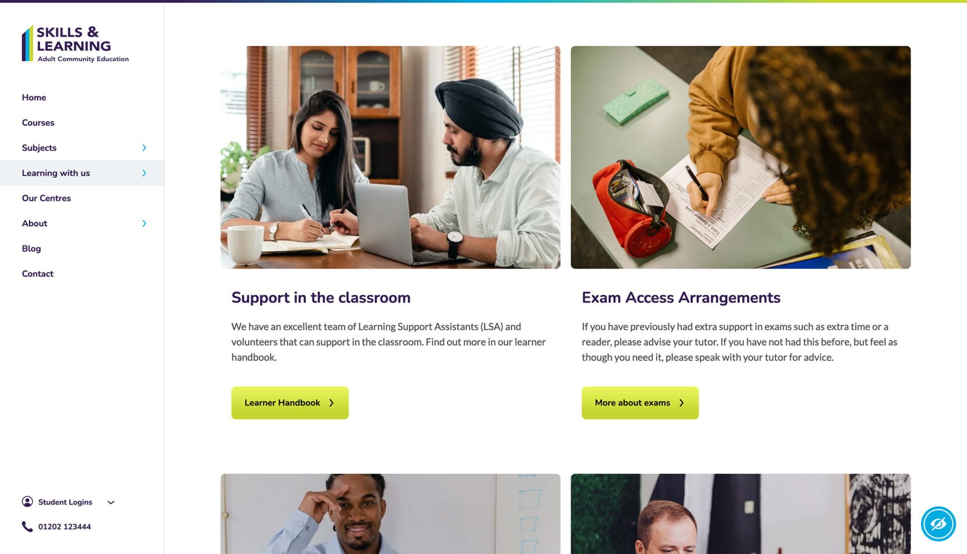 Skills & Learning website case study